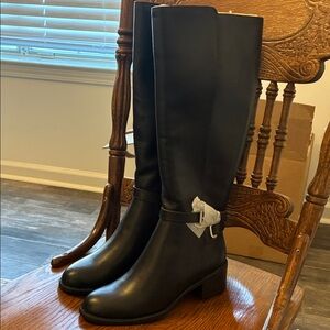 Chaps Black Over the Knee Boots